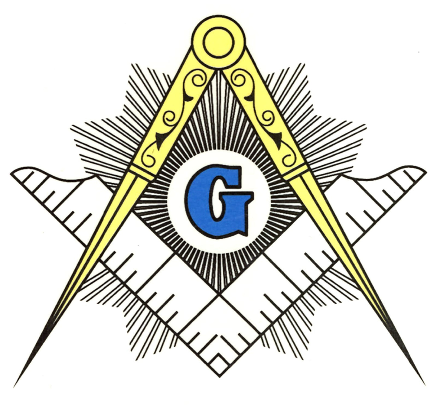Masonic Emblem Blue Yellow Select-A-Size Waterslide Ceramic Decals