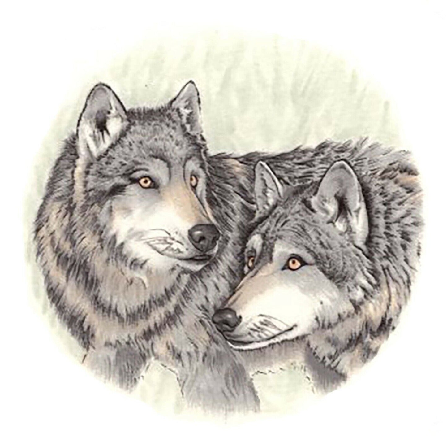 Gray Wolves Wolf Animal 3 pcs 2-3/4" Overglaze Waterslide Ceramic Decals