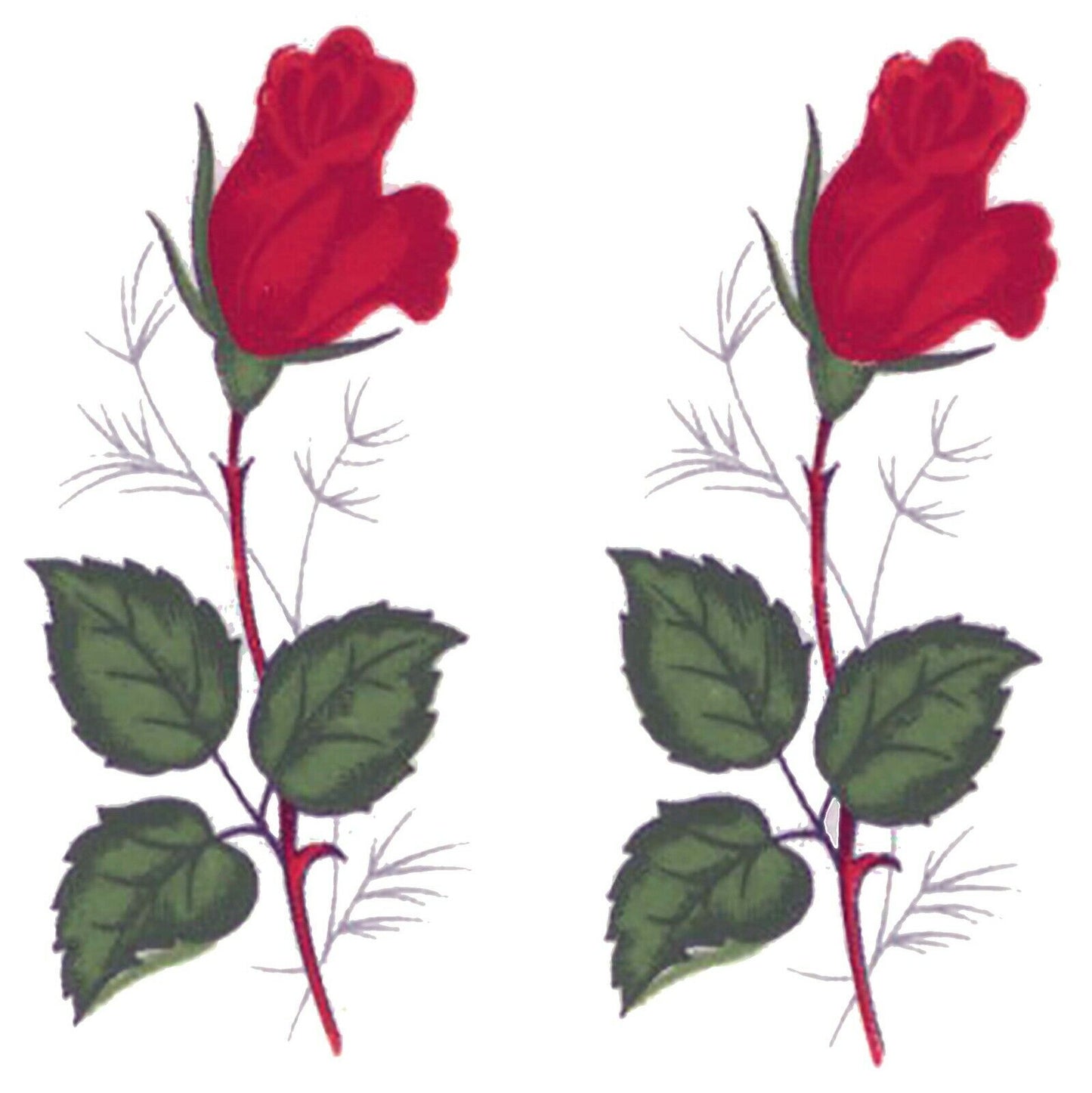 Red Rose Flower 20 pcs 1-1/4" Waterslide Ceramic Decals