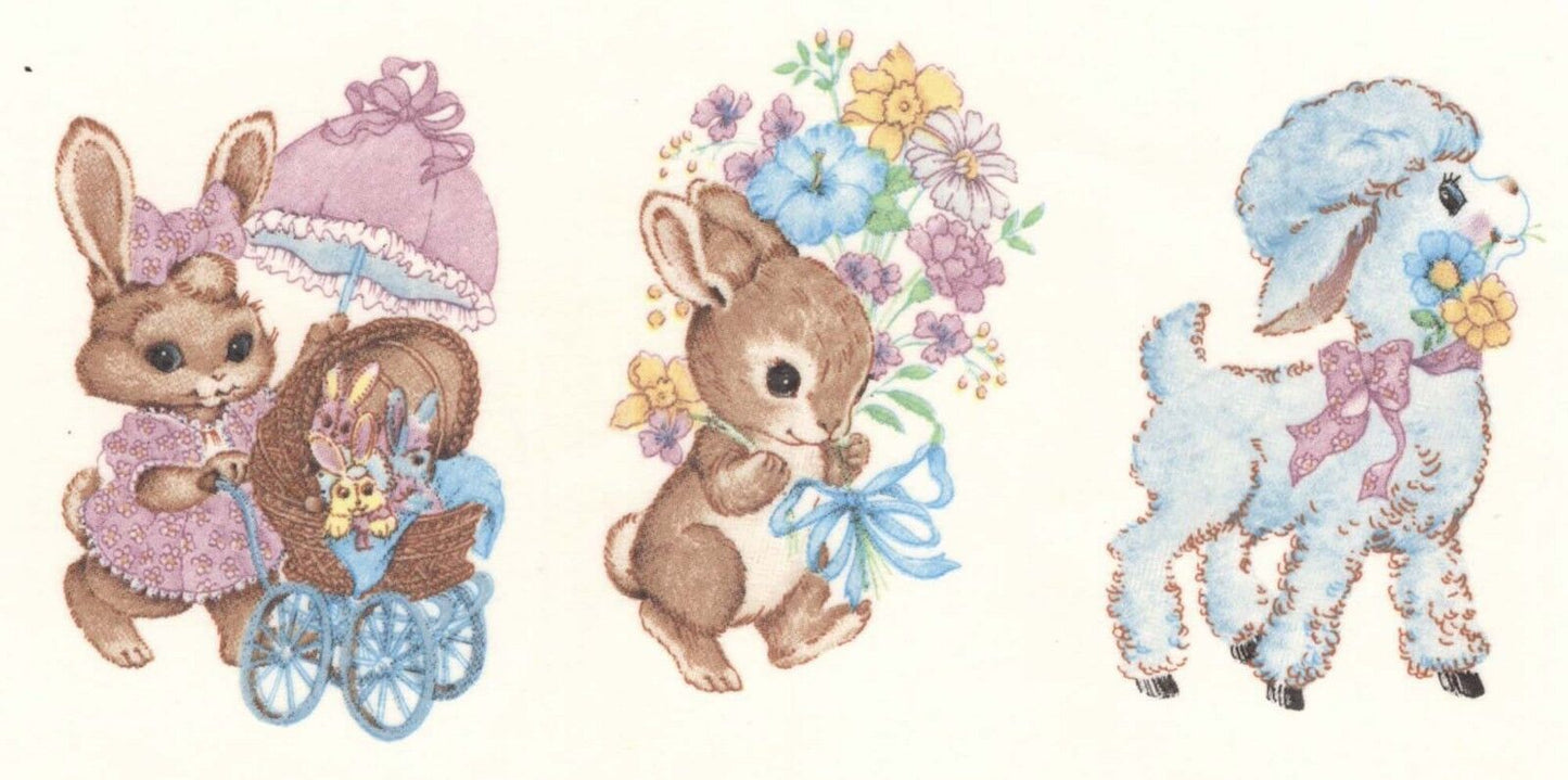 Easter Lamb Bunny Rabbit Overglaze Waterslide Ceramic Decals