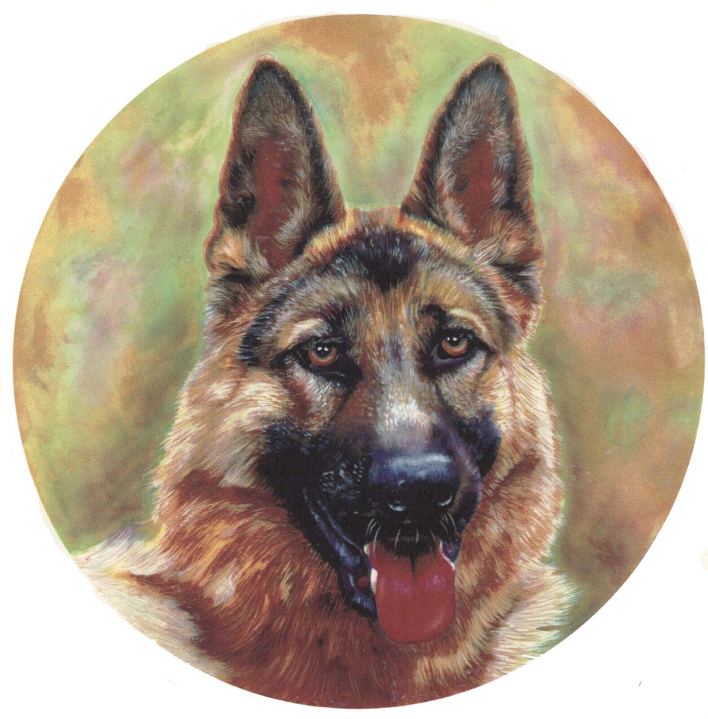 Alsatian Dog 1 pc 7-1/2" Waterslide Ceramic Decal