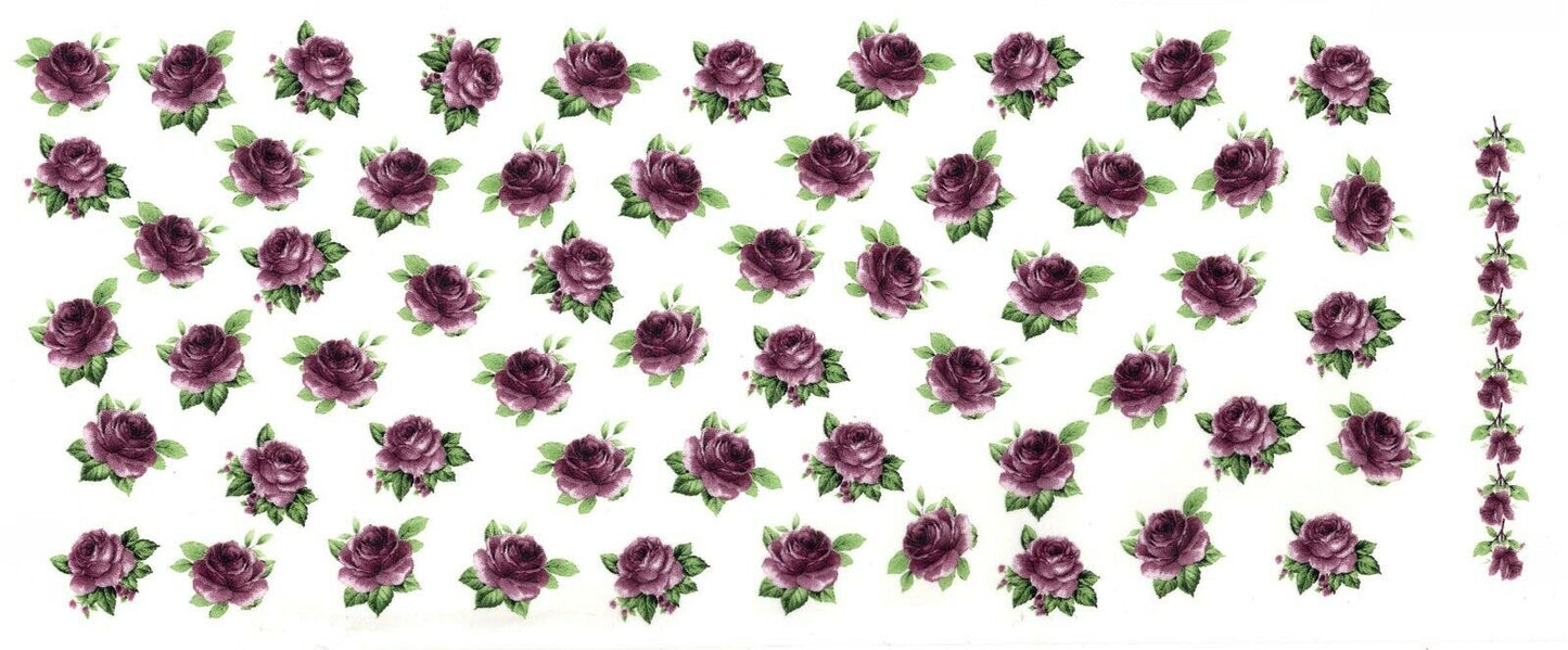 Pink Rose Bud Mug Wraps 2 pcs Overglaze Waterslide Ceramic Decal