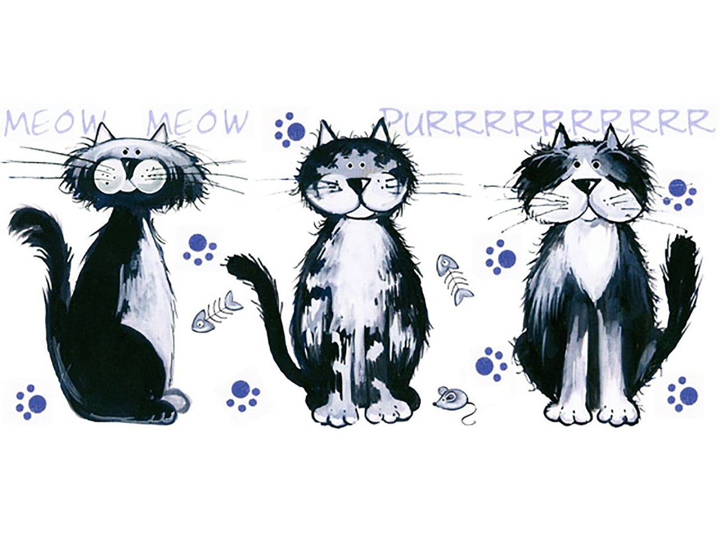 Alley Cat Wrap Wraparound 1 pc 7.75 X 3.5" Overglaze Waterslide Ceramic Decal