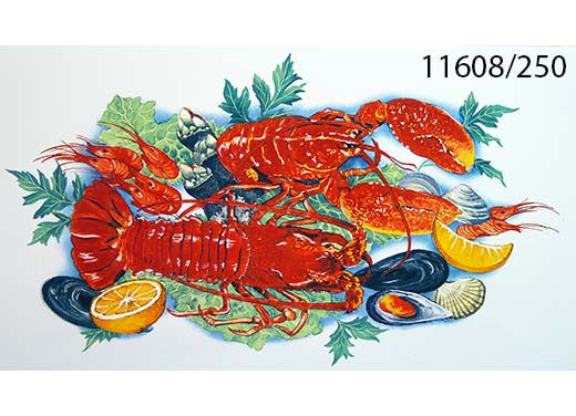 Seafood Crab Lobster Oyster Clam Ceramic Decals 11608