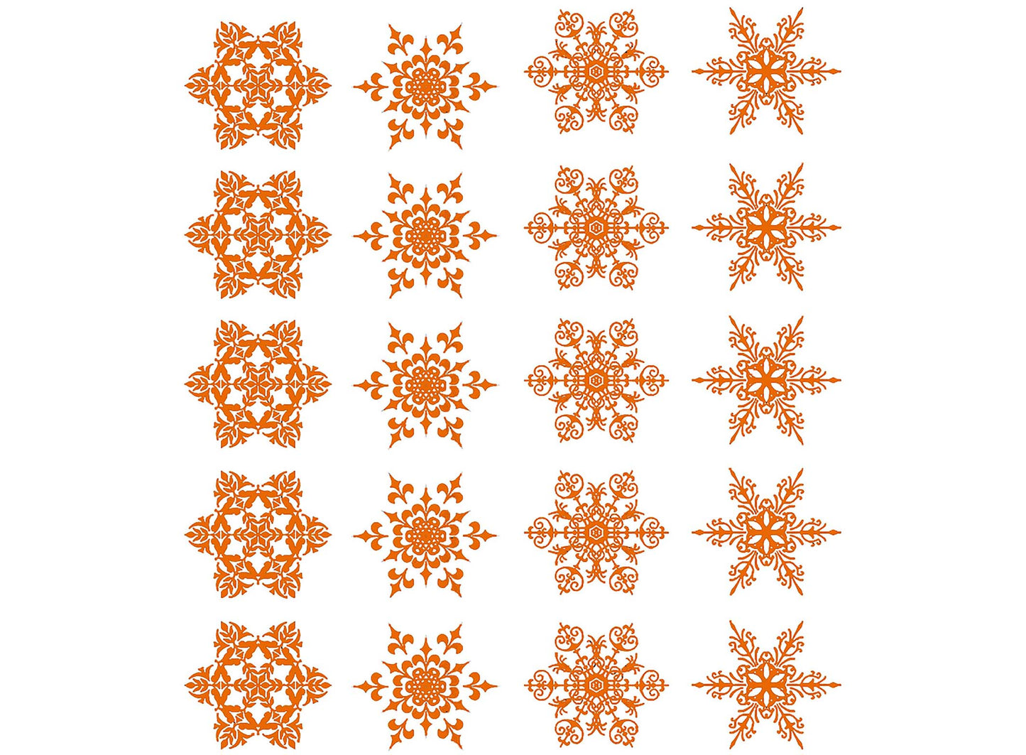 Snowflakes 20 pcs 22k Gold Fused Glass Decals
