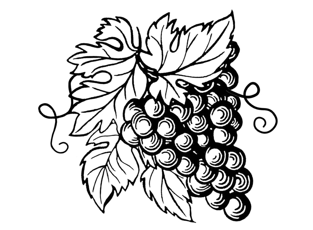Grape Clusters 2 pcs 4" Black Fused Glass Decals