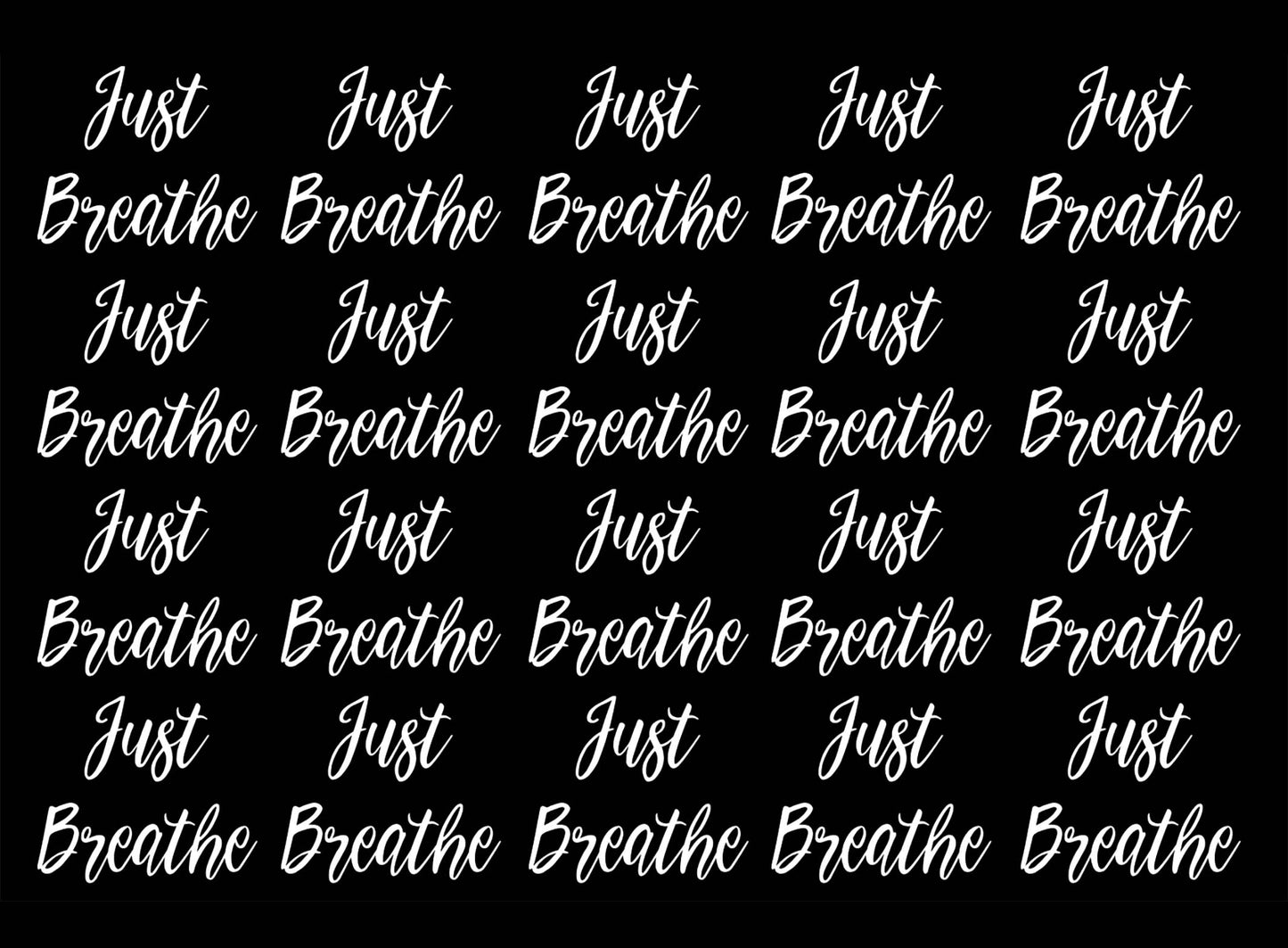 Just Breathe 20 pcs 1 Inch White Fused Glass Decals