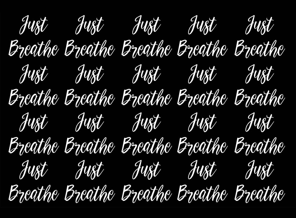 Just Breathe 20 pcs 1" White Fused Glass Decals