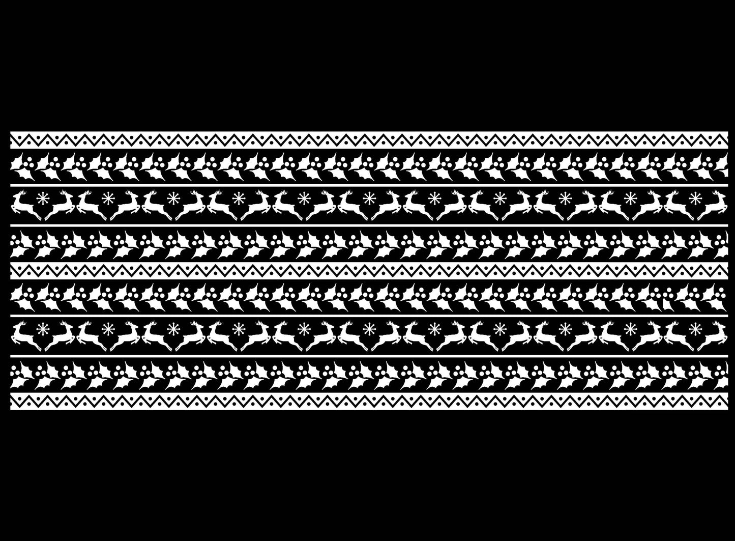 Christmas Ugly Sweater Stripe 1 pc 3 X 7.5 Inch White Fused Glass Decal
