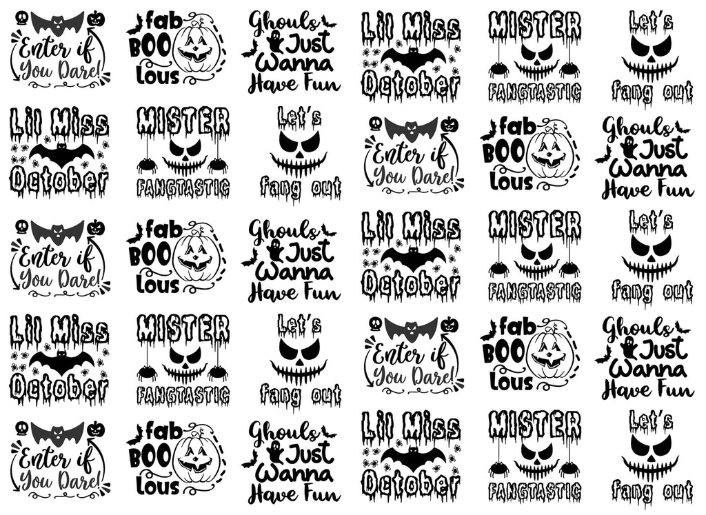 Halloween Quips 30 pcs 1" Black Fused Glass Decals