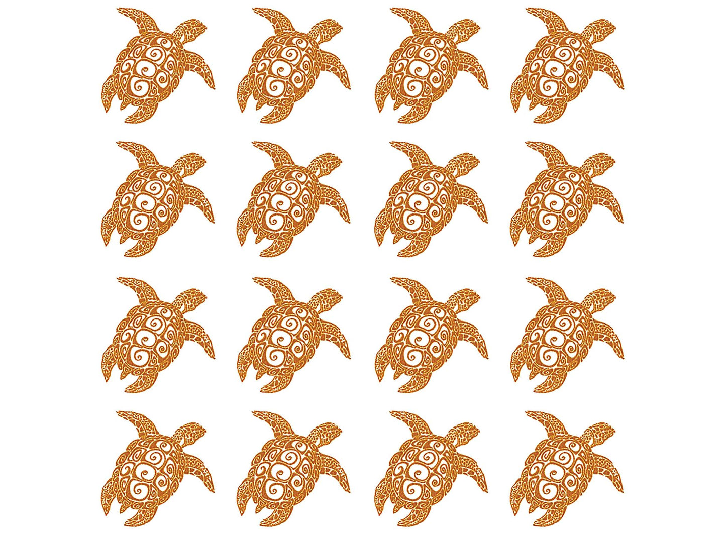 Sea Turtle 16 pcs 0.75 Inch 22k Gold Fused Glass Decals