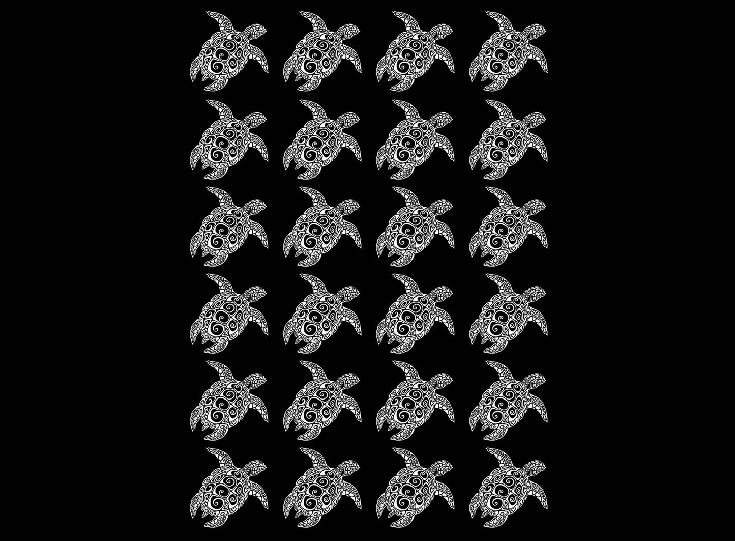 Sea Turtles 24 pcs 0.75 Inch White Fused Glass Decals