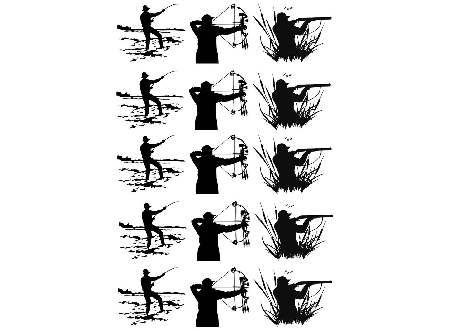 Outdoorsman 15 pcs 1 Inch Black Fused Glass Decals