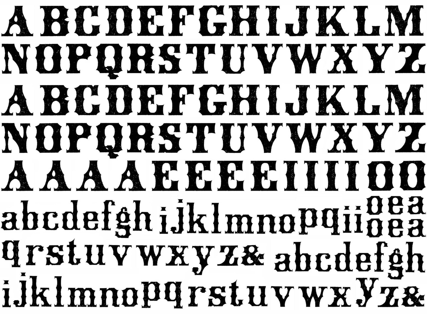 Ouija Font Alphabet 129 pcs 0.5 Inch Tall Black Fused Glass Decals