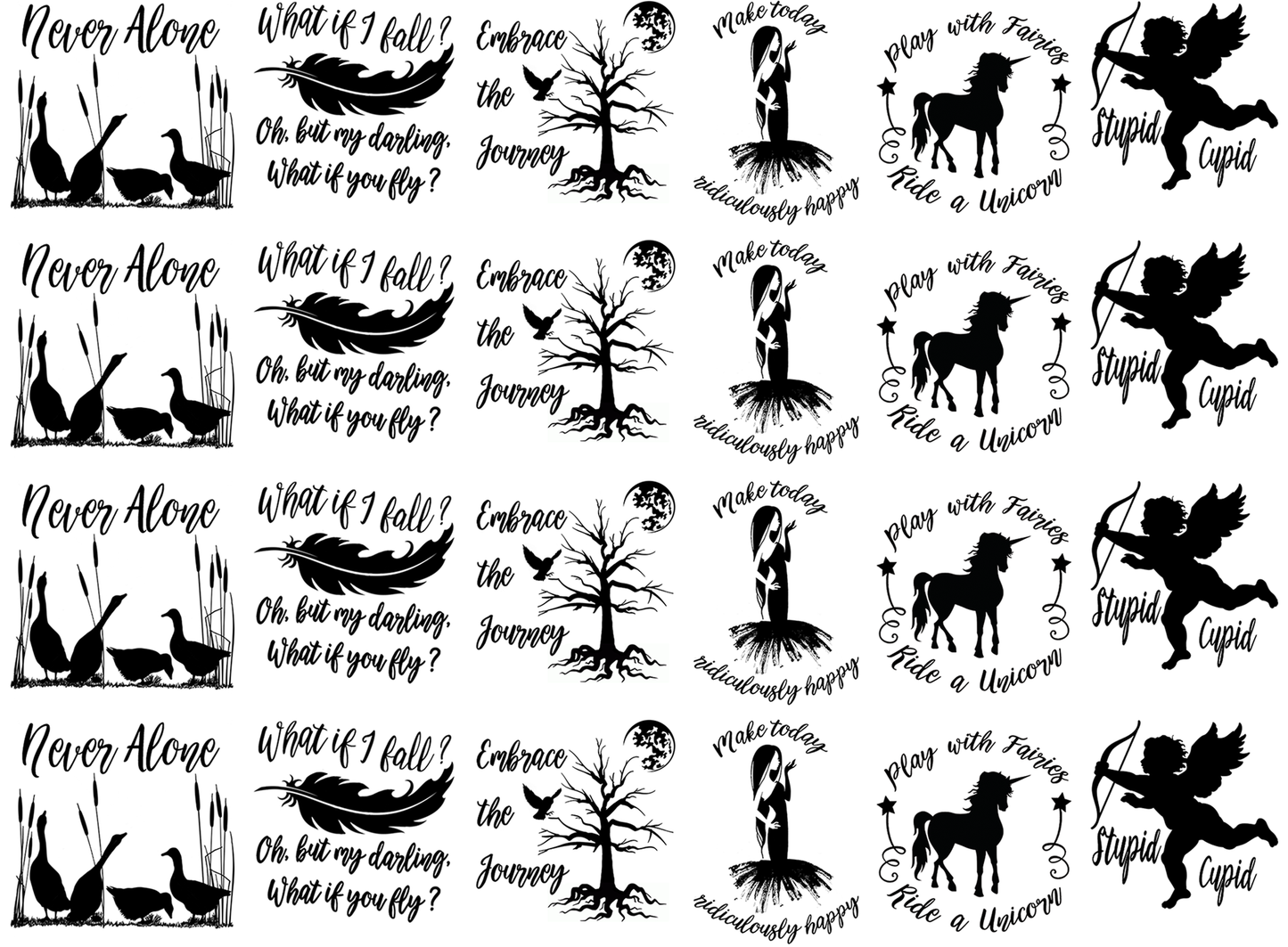 Inspiration Fun 24 pcs 1.15 Inch Black Fused Glass Decals