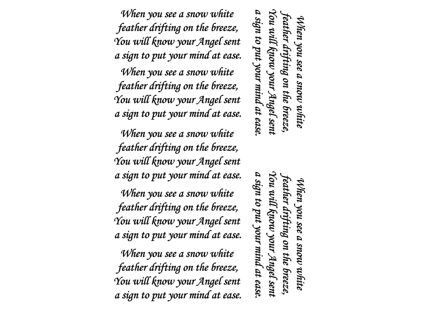 Snow Angel Feather 7 pcs 2.25 Inch Black Fused Glass Decals