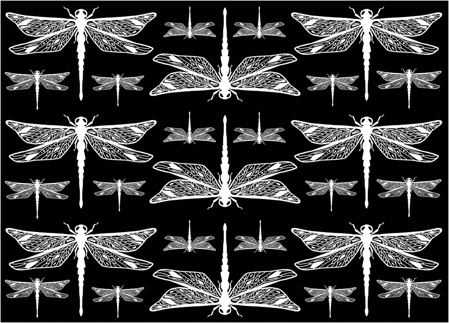 Dragonflies 27 pcs White Fused Glass Decals