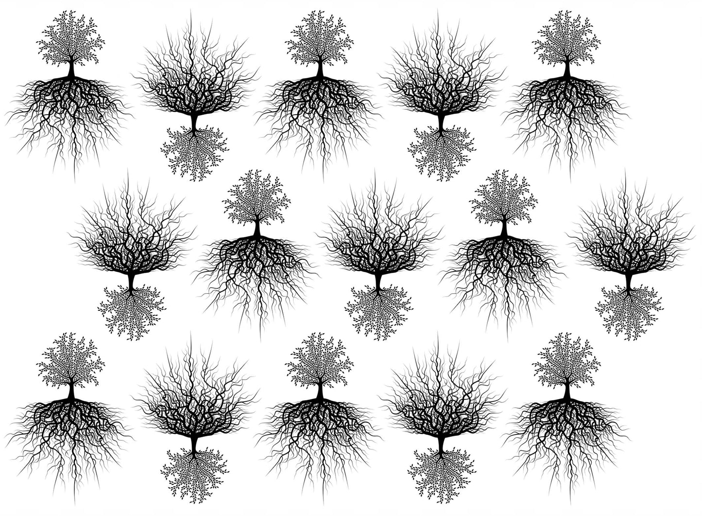 Tree of Life 15 pcs 1.75 Inch Black Fused Glass Decals