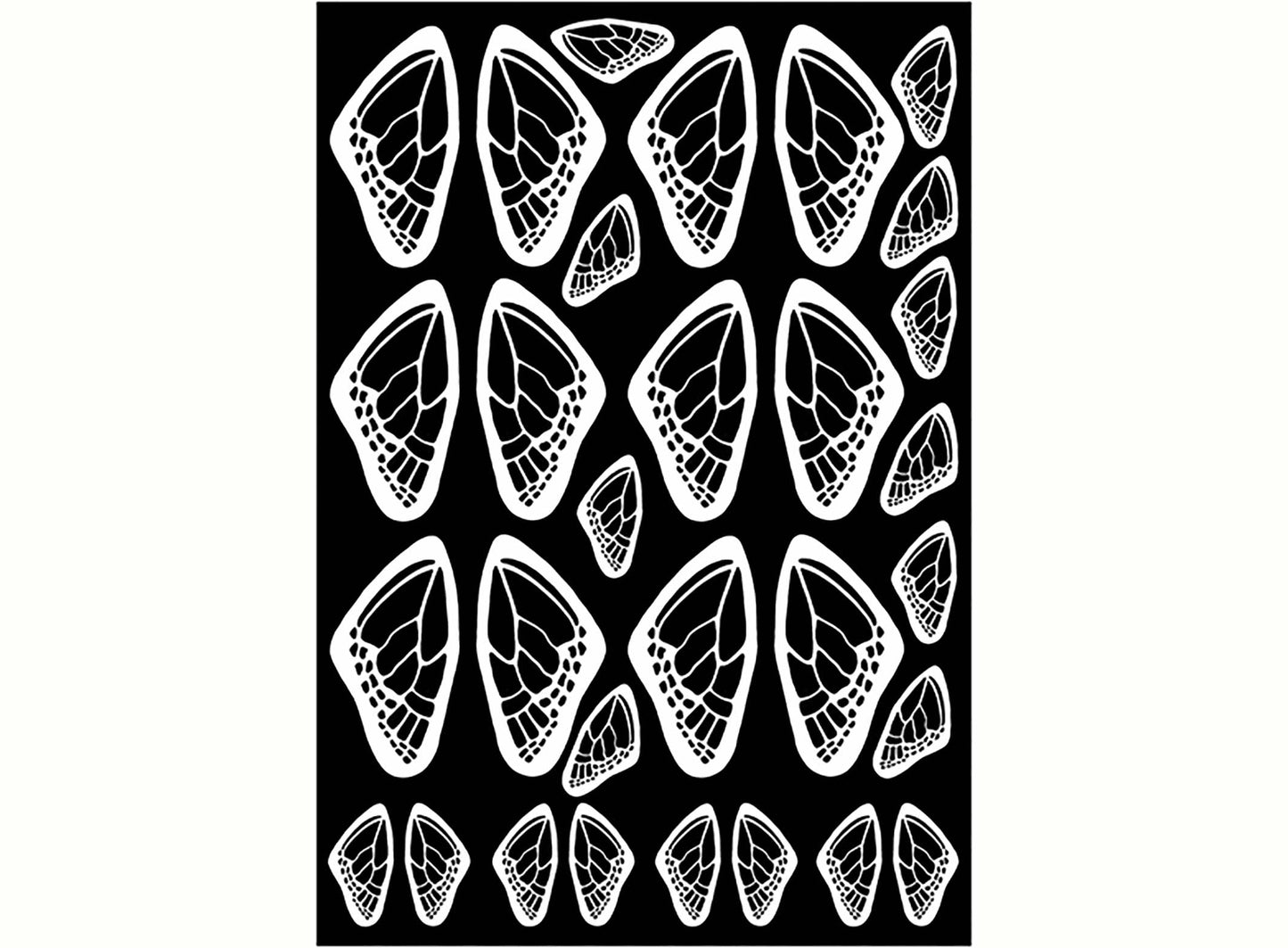 Butterfly Wings 30 pcs White Fused Glass Decals