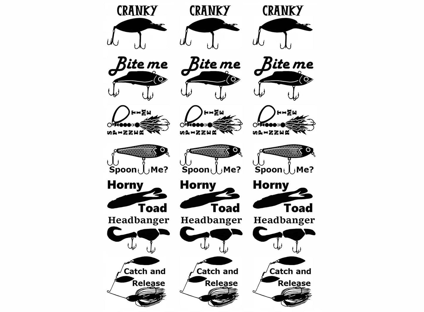 Fishing Lures 21 pcs 1 Inch Black Fused Glass Decals