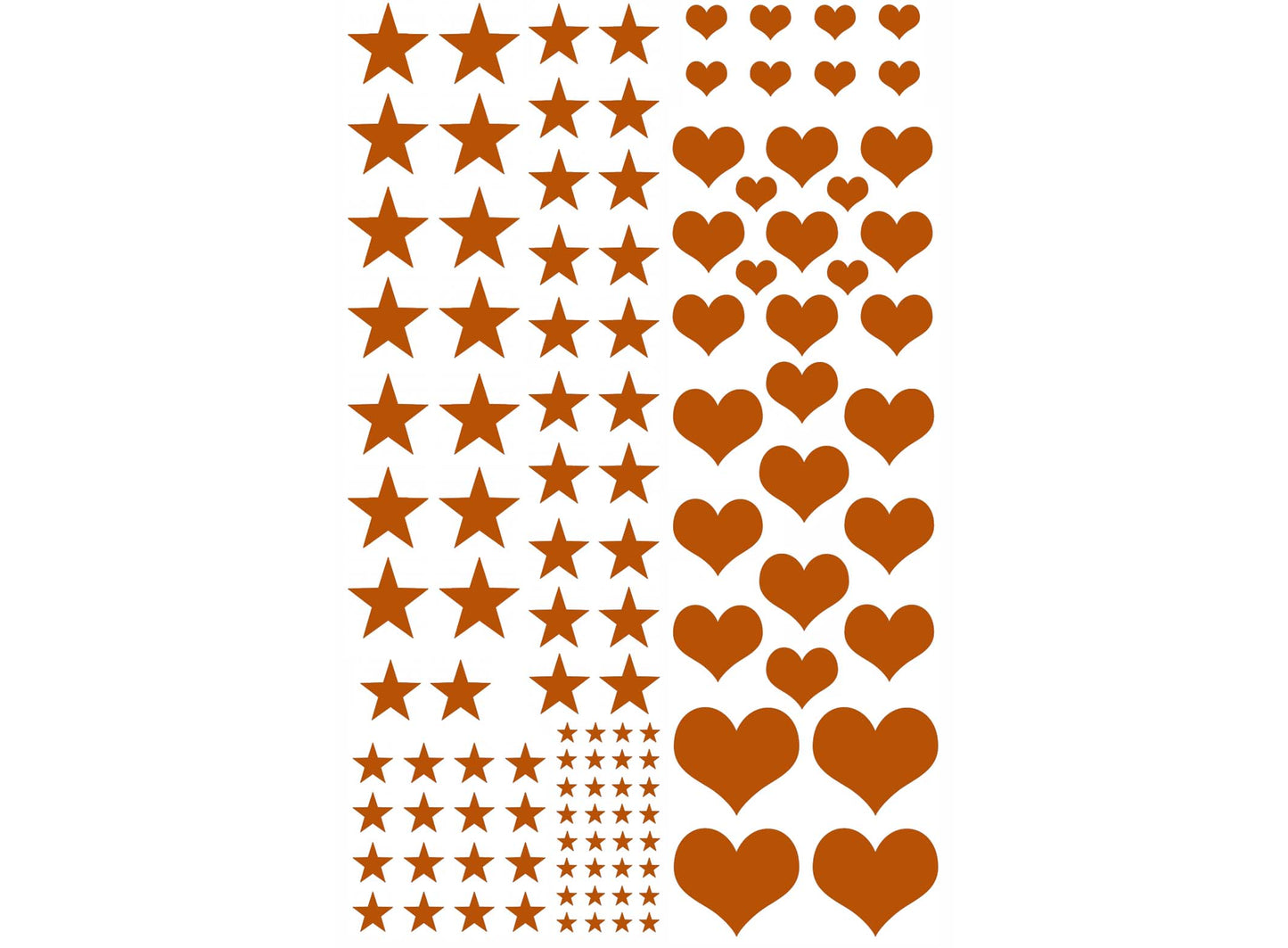Stars Hearts 119 pcs 22k Gold Fused Glass Decals