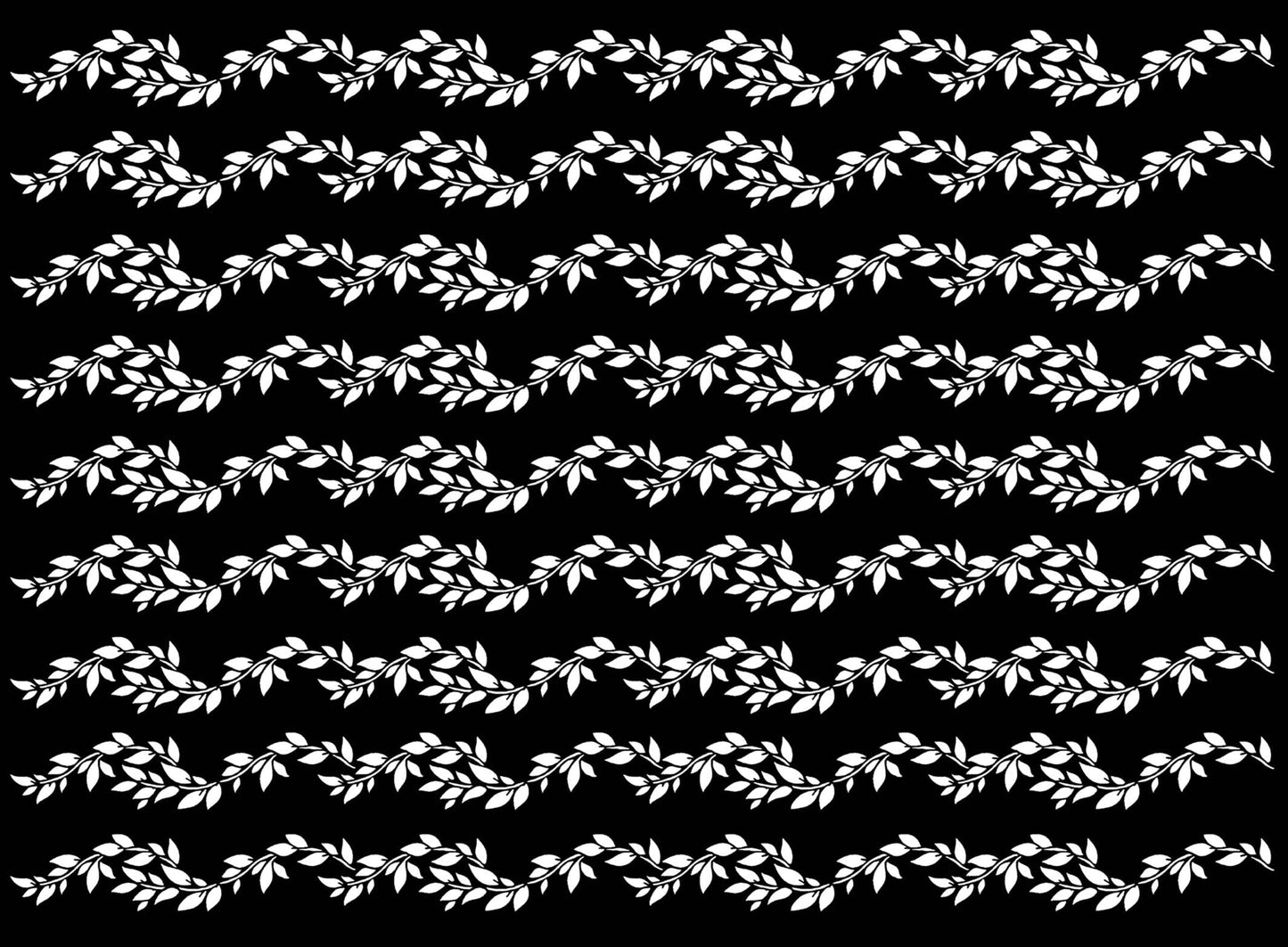Leaf Vine Border 9 pcs 7 Inch White Fused Glass Decals