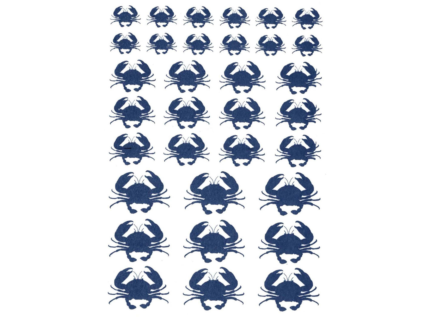 Crab 33 pcs 0.5 to 1 Inch Blue Fused Glass Decals