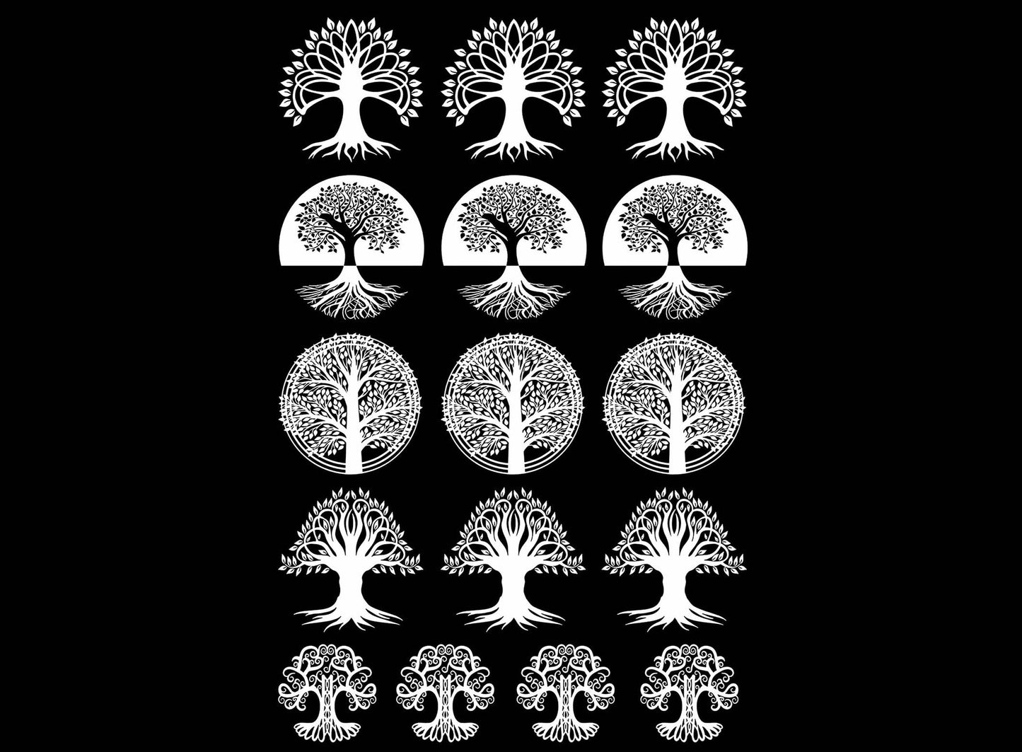 Tree Mania 16 pcs 1 Inch White Fused Glass Decals