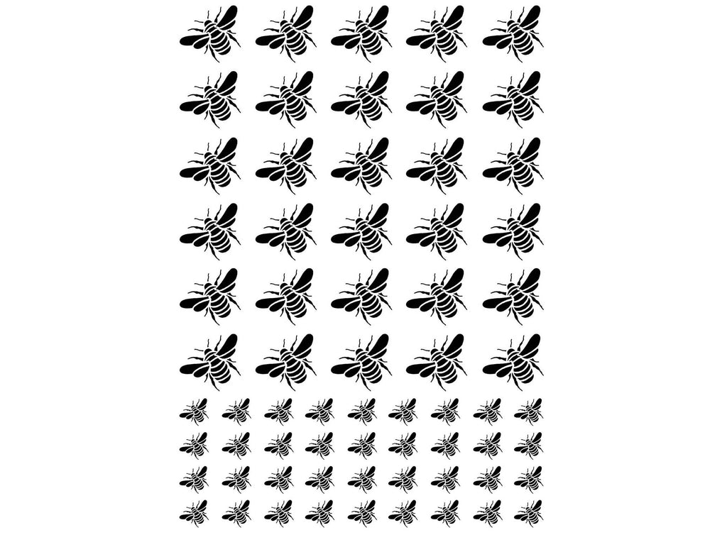 Bold Bees 66 pcs 1/4" to 5/8" Black Fused Glass Decals
