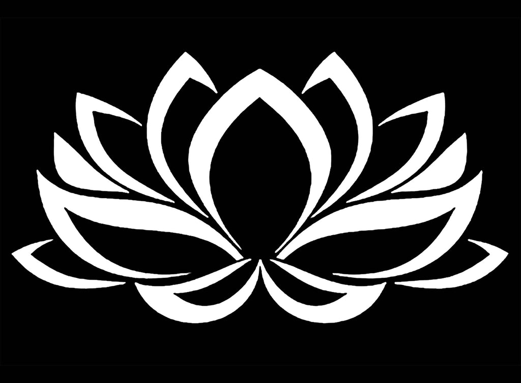 Lotus Flower 2 pcs 4" White Fused Glass Decals