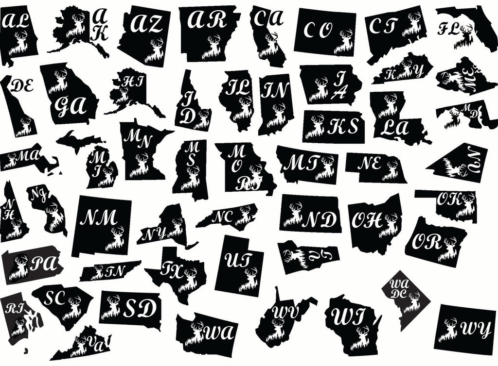States Buck 50 pcs 7/8" Black Fused Glass Decals