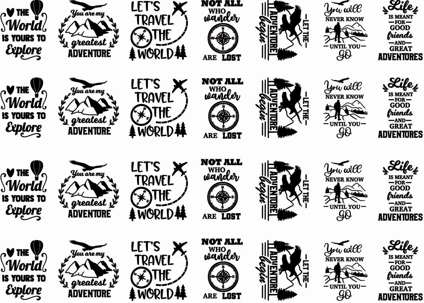 Travel Graphics 28 pcs 1 Inch Black Fused Glass Decals