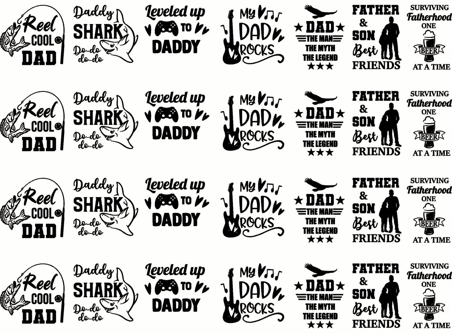 Dad Graphics 28 pcs 1 Inch Black Fused Glass Decals
