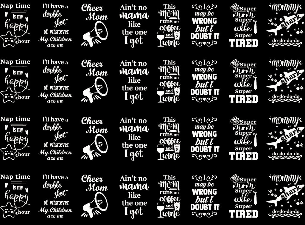 Mom Graphics 28 pcs 1" White Fused Glass Decals