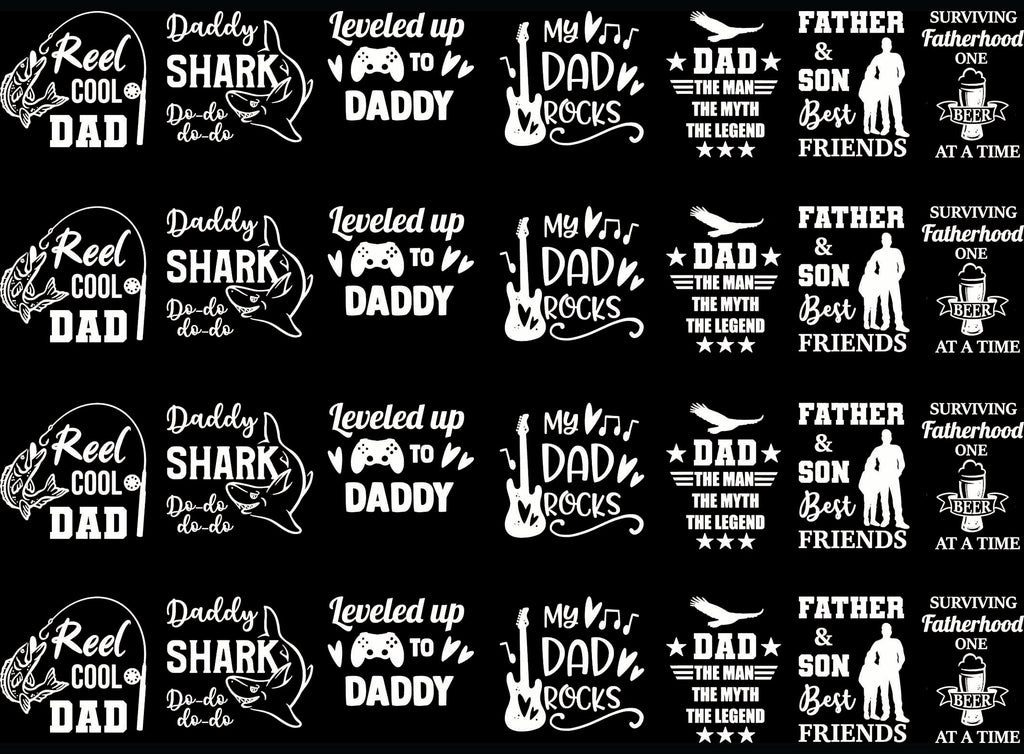 Dad Graphics 28 pcs 1" White Fused Glass Decals