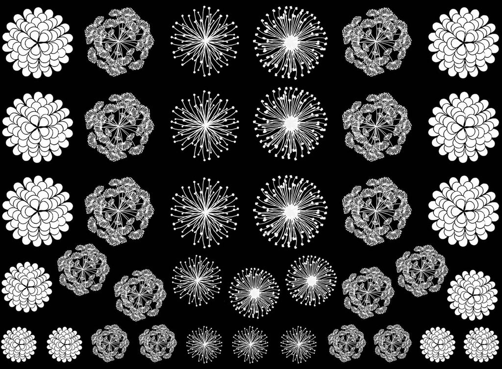 Dandelion Tops 38 pcs 1/2" to 1" White Fused Glass Decals