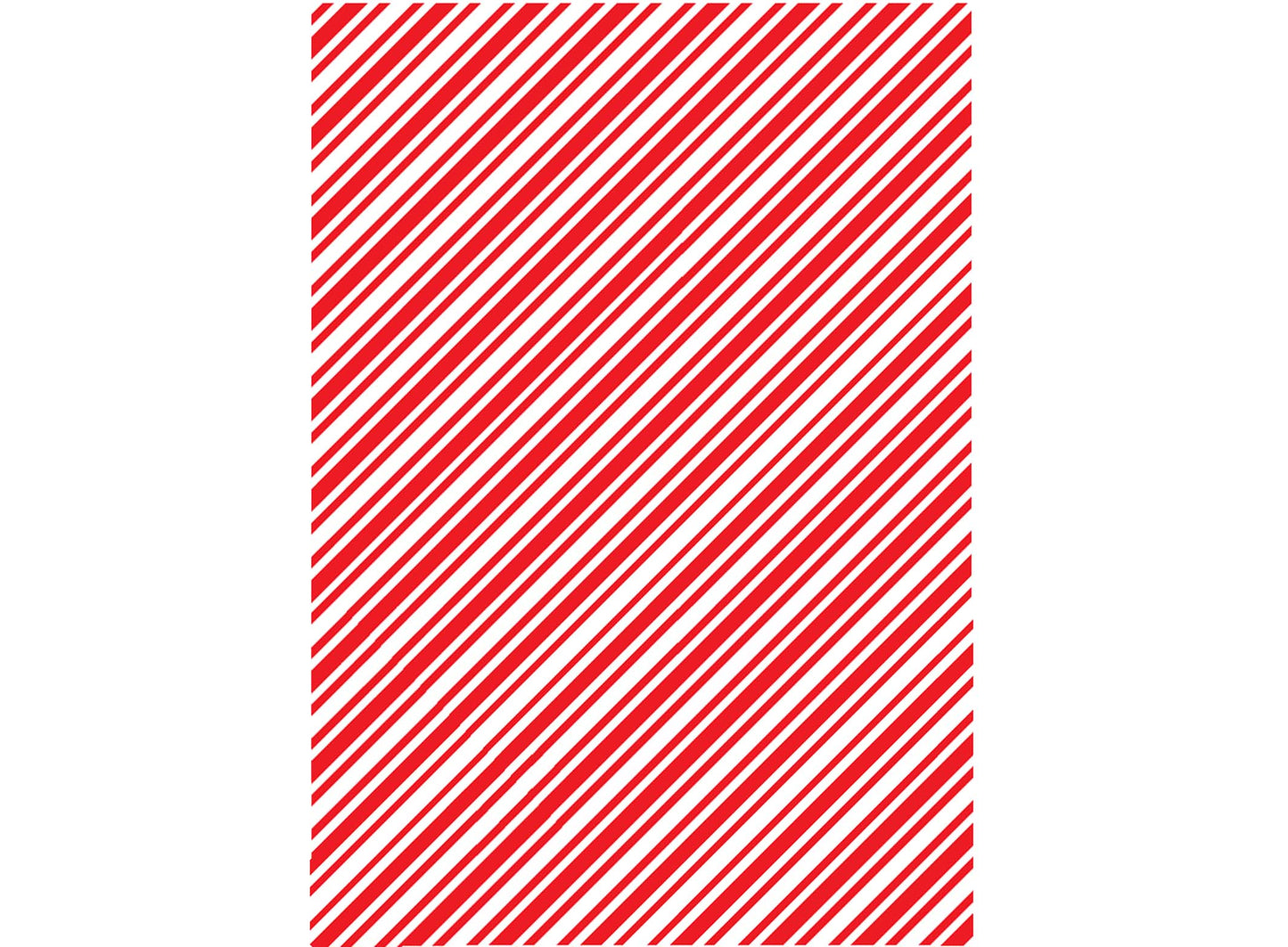 Christmas Candy Cane Stripes 5 x 3.5 Inch Red Fused Glass Decal Paper