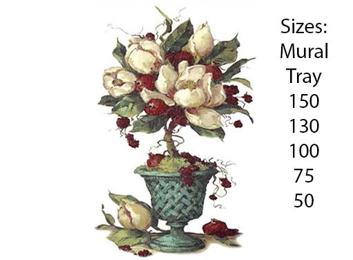 Flowers Magnolia Topiary Ceramic Decals 270