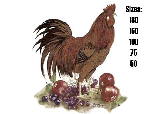Rooster Apples Grapes Ceramic Decals 307