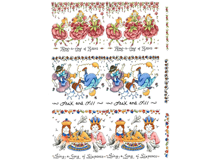 Nursery Rhyme Mug Cup Wraps Overglaze Ceramic Decals