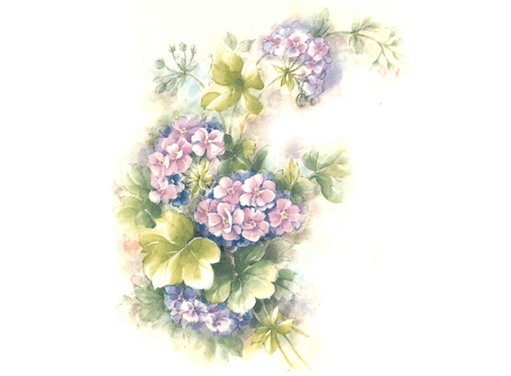 Flowers Lavender Geranium Ceramic Decals 33704