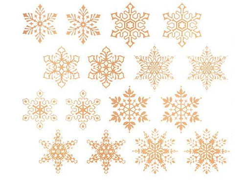 Snowflakes Gold Ceramic Decals 517 G