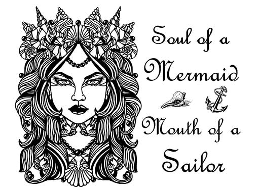 Mermaid 2 pcs 3 Inch Black Fused Glass Decals