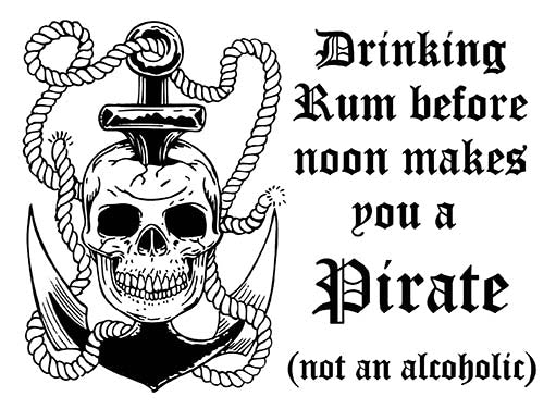 Pirate Skull Anchor 2 pcs 3-1/2" Black Fused Glass Decals