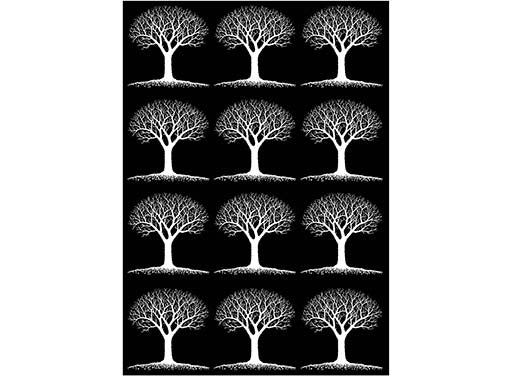 Winter Trees 12 pcs 1" White Fused Glass Decals
