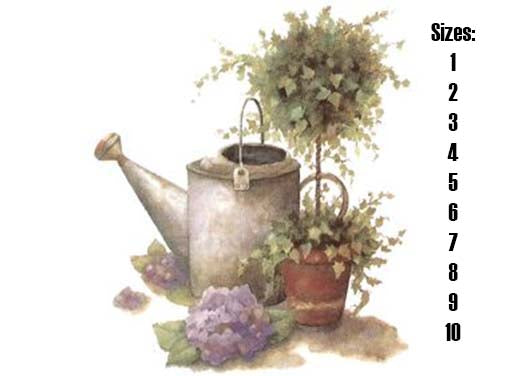 Topiary Watering Can Overglaze Ceramic Decals