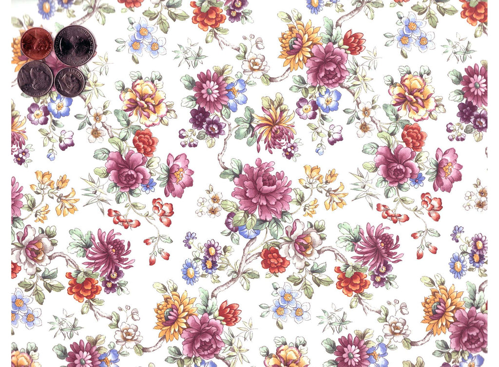Allover Chintz Wildflower Garden Flowers 9" X 13-3/4" Sheet Ceramic Decal #2789