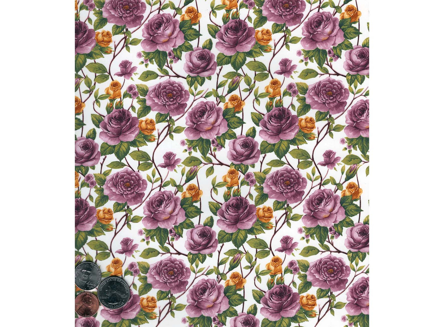 Allover Chintz Pink Yellow Rose Vine 9 x 13.5 Inch Ceramic Decal Sheet