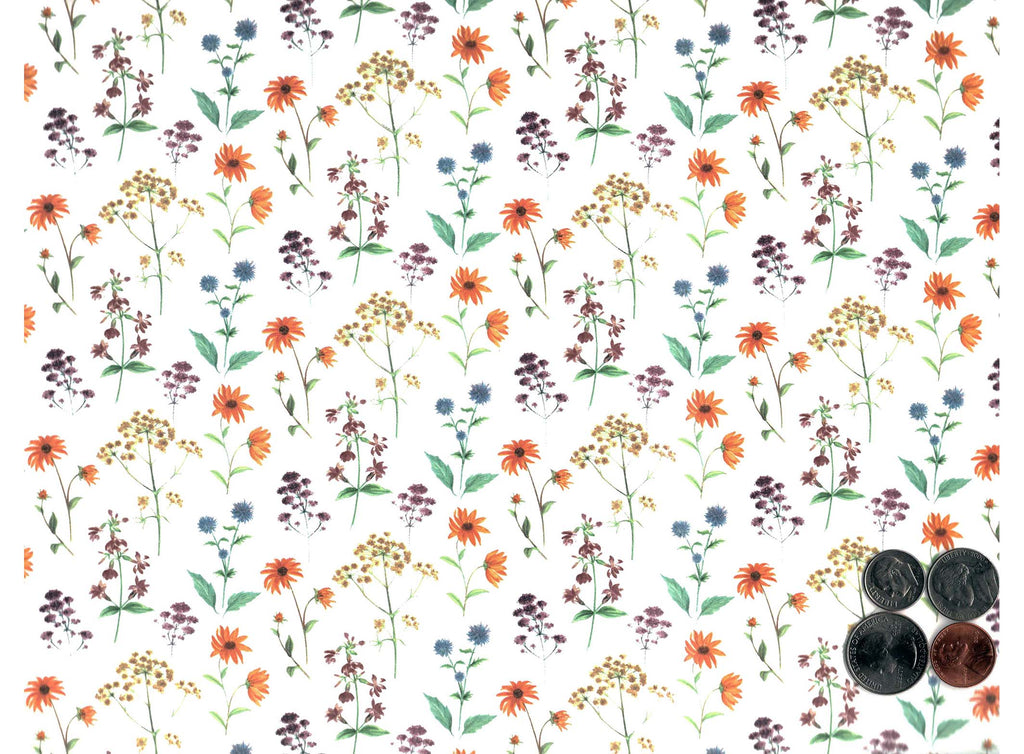 Allover Chintz Meadow Wild Flowers 9" X 13-3/4" Sheet Ceramic Decal #3638