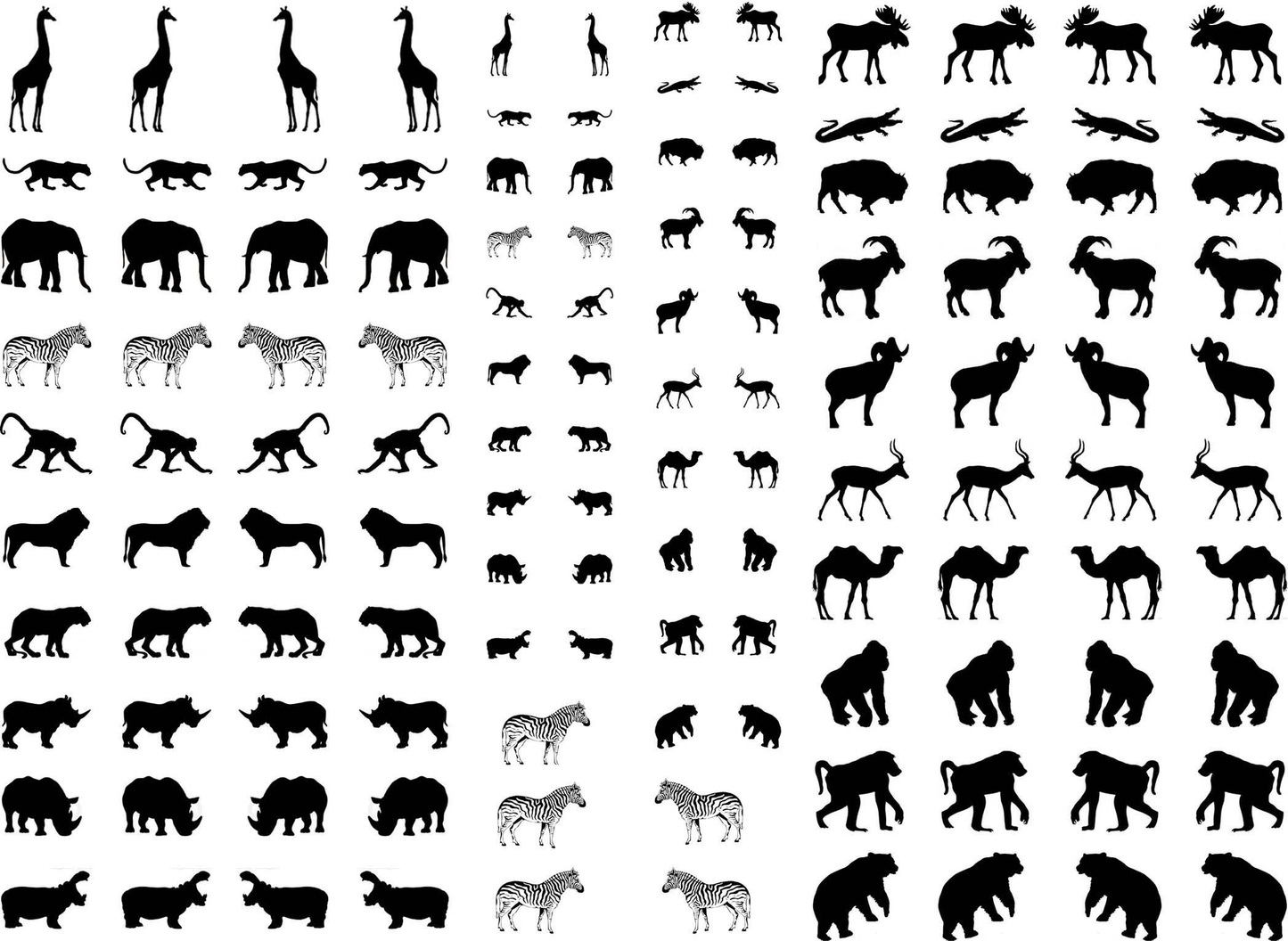 Mini Zoo 125 pcs 0.25 to 0.5 Inch Black Fused Glass Decals